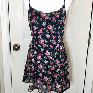 Urban Outfitters Black Floral Mini Dress